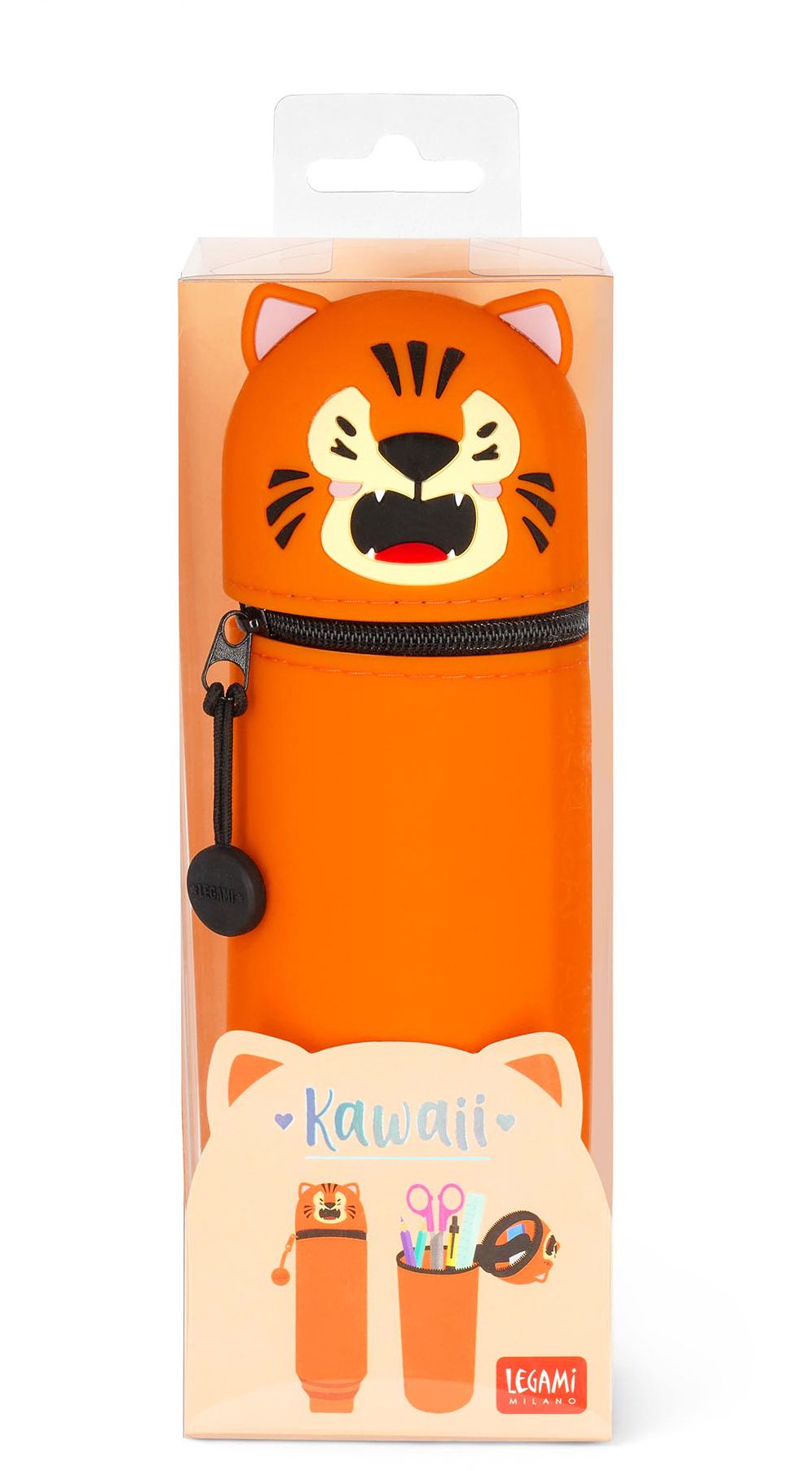 Legami 2-In-1 Silicone Pencil Case - Kawaii - Tiger - Image 2