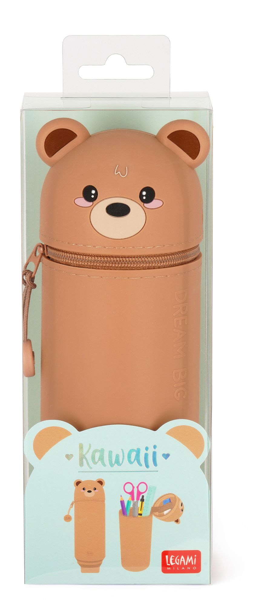 Legami 2-In-1 Silicone Pencil Case - Kawaii - Teddy Bear - Image 2