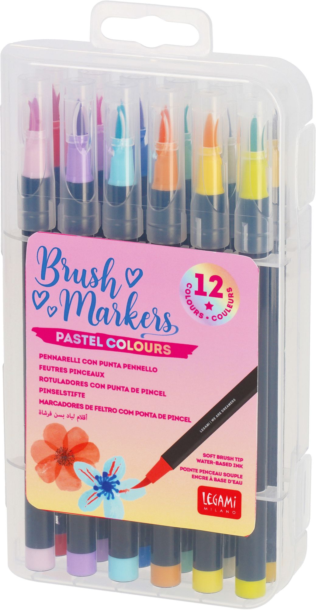 Legami Set Of 12 Brush Markers - Brush Markers - Pastel Colours - Image 2