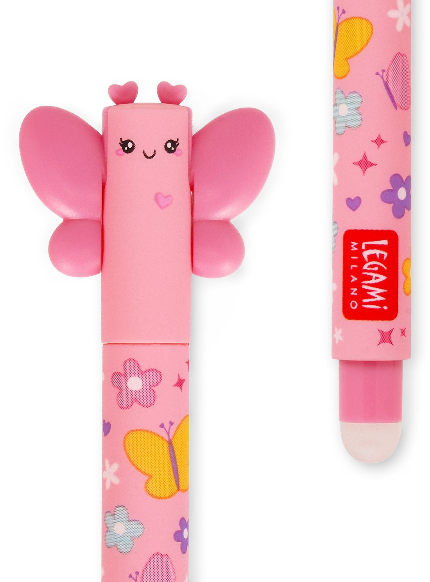 Legami Butterfly Erasable Gel Pen - Pink Ink - Image 2