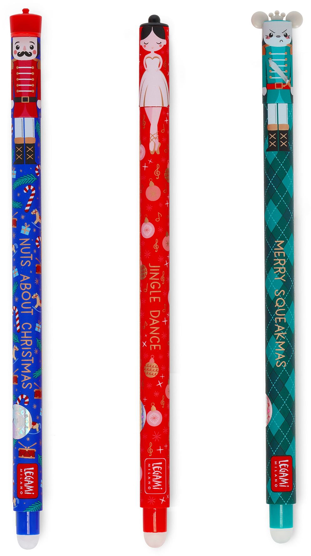 Legami Set of 3 Erasable Christmas Gel Pens