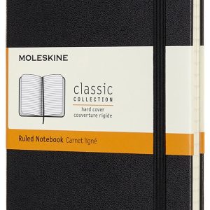 Moleskine Notebook. Medium. Ruled. Black. Hard Cover (4.5 x 7)