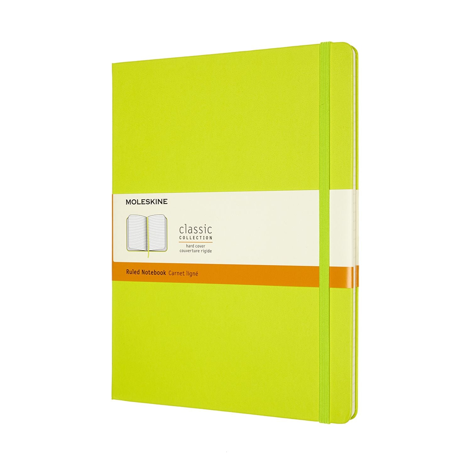 Moleskine Classic Notebook. Extra Large. Ruled. Lemon Green. Hard Cover (7.5 X 9.75)