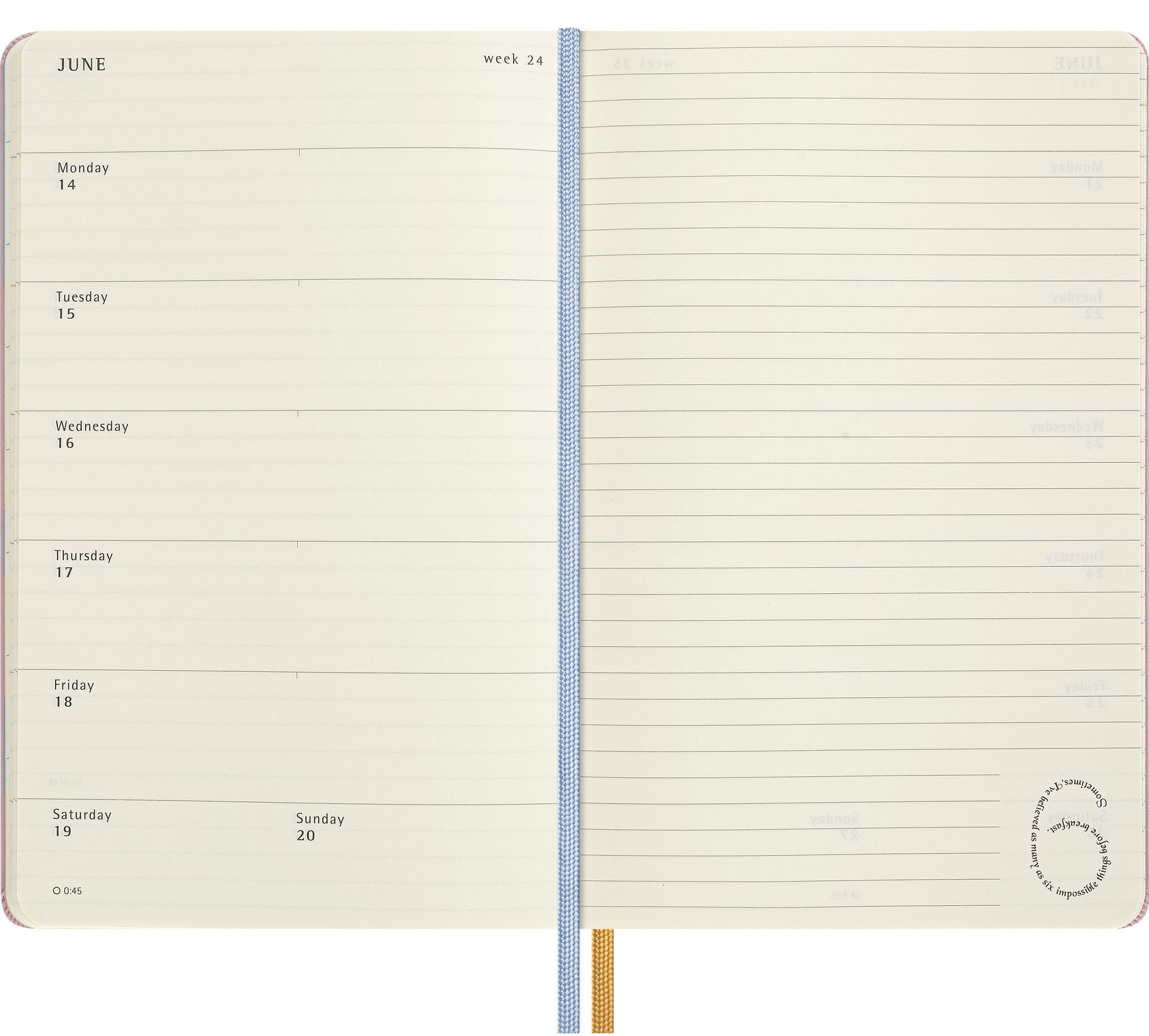 2027 Moleskine Limited Edition Alice in Wonderland 12 Month Weekly Planner. Hard Cover. Large (5 x 8.25). Alice. 144 Pages - Image 5