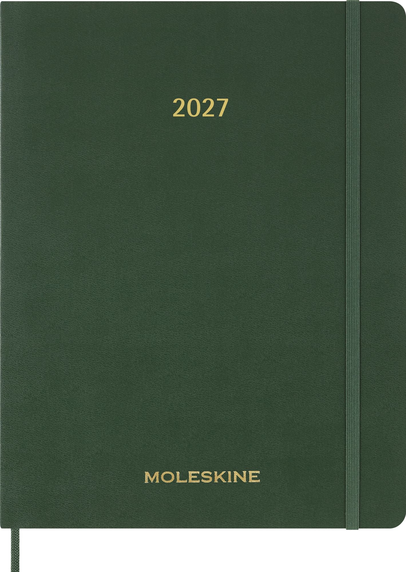 2027 Moleskine 15-Month Essential Planner. Soft Cover. Weekly Vertical. XXL (8.5 x 11). Myrtle Green. 128 pages