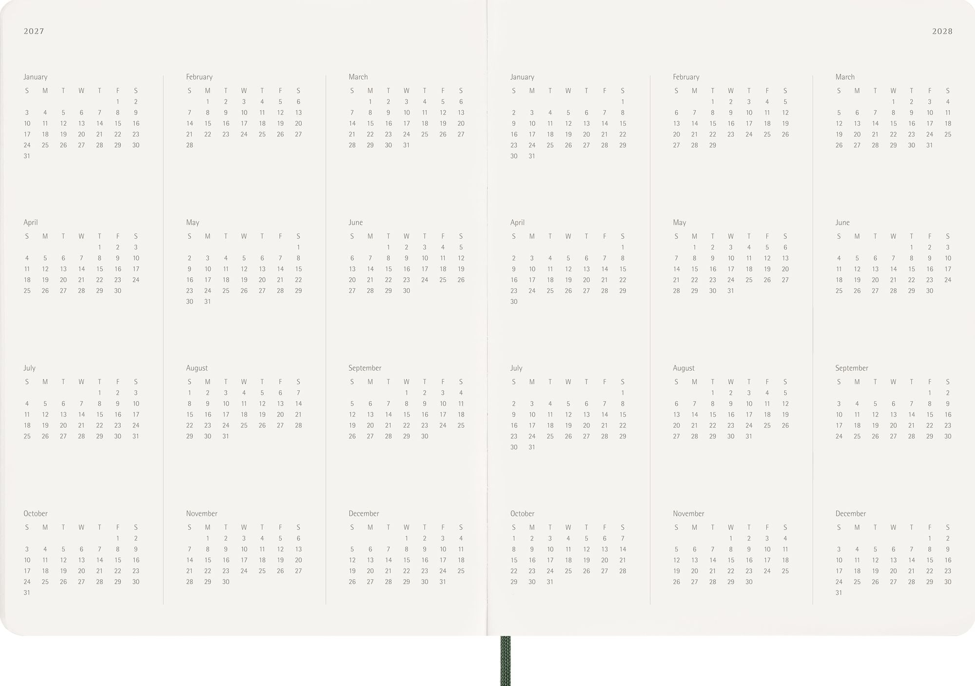 2027 Moleskine 15-Month Essential Planner. Soft Cover. Weekly Vertical. XXL (8.5 x 11). Myrtle Green. 128 pages - Image 5