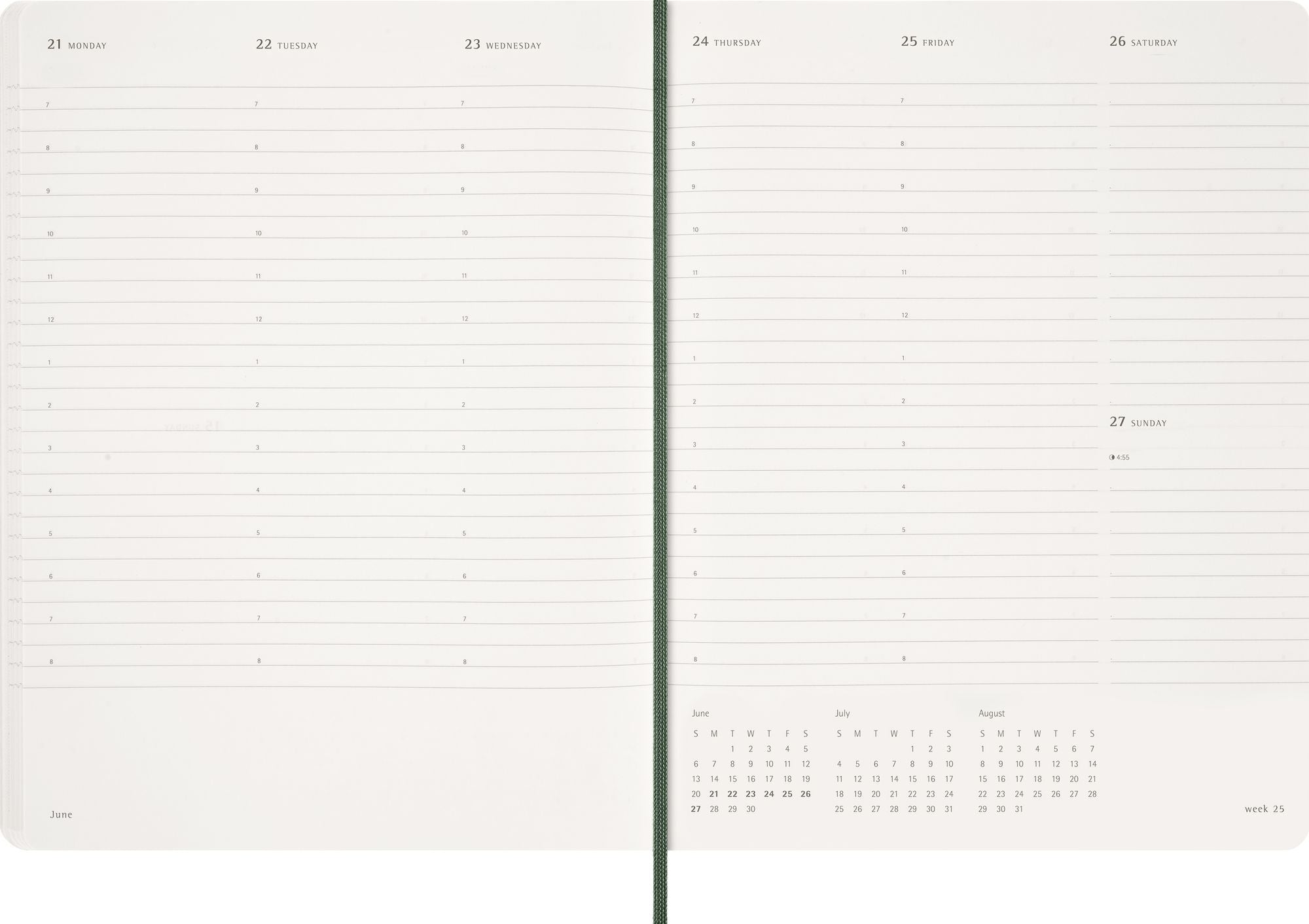 2027 Moleskine 15-Month Essential Planner. Soft Cover. Weekly Vertical. XXL (8.5 x 11). Myrtle Green. 128 pages - Image 6