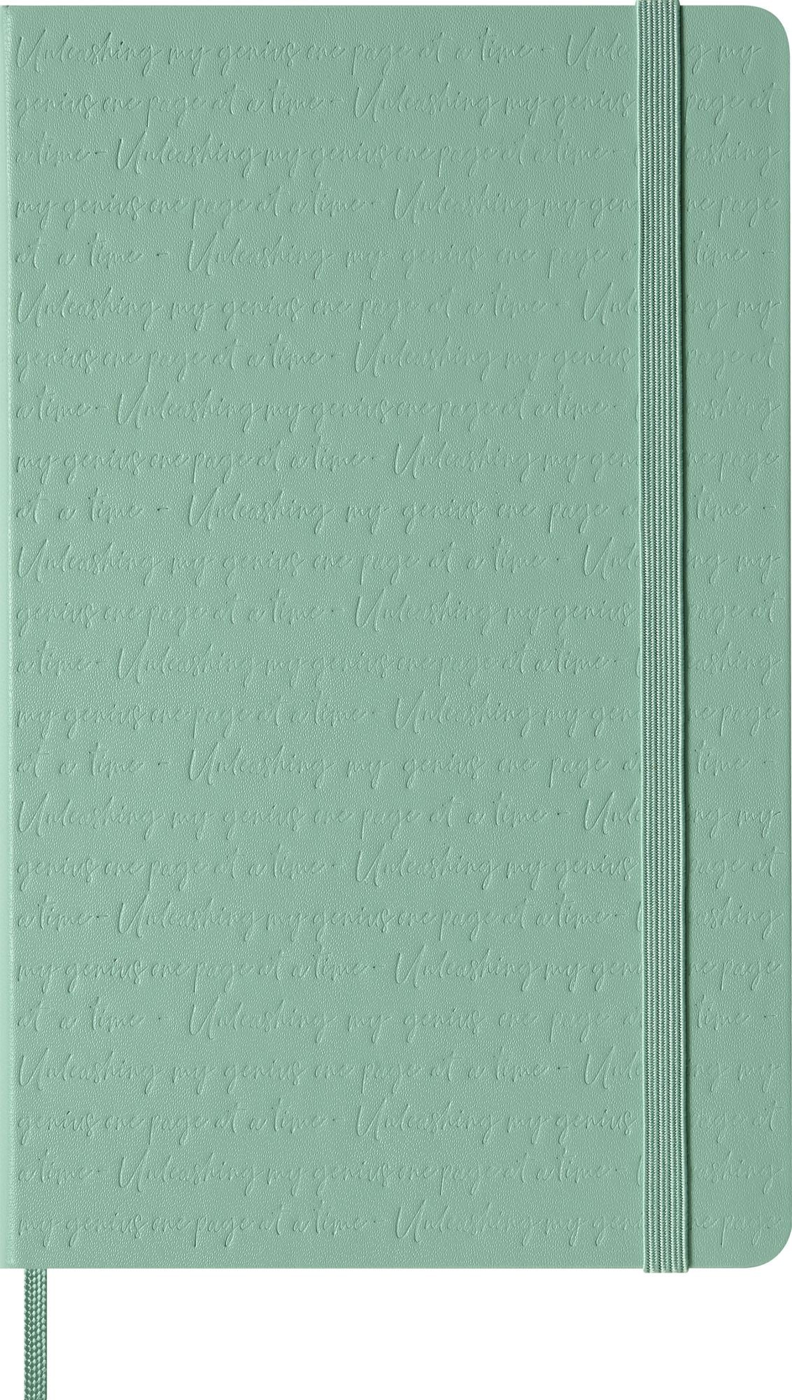 Moleskine Colored Patterned Notebook. Hard Cover. Large (5 x 8.25) Ruled/Lined. Sage Green. 240 Pages