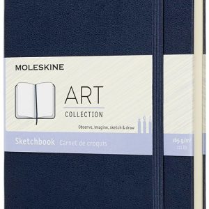 Moleskine Art Collection Sketchbook. Large. Plain. Blue Sapphire. Hard Cover (5 x 8.25)
