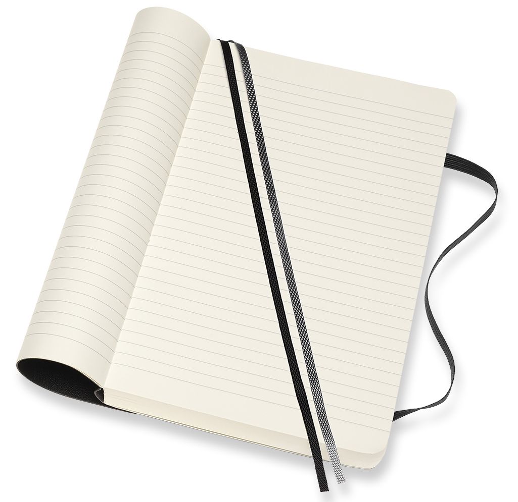 Moleskine Notebook. Expanded Large. Ruled. Black. Soft Cover (5 x 8.25) - Image 2