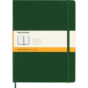 Moleskine Notebook. Extra Large. Ruled. Myrtle Green. Hard Cover (7.5 x 9.75)