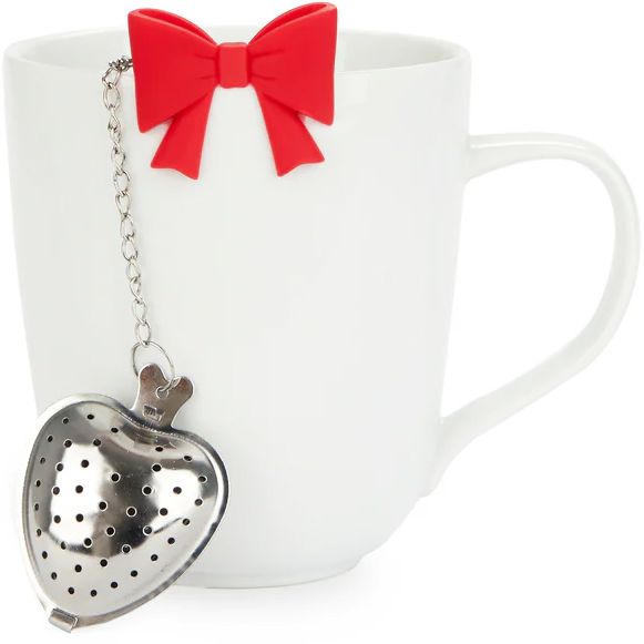 Coquette Tea Infuser with Romantic Red Bow - Image 2