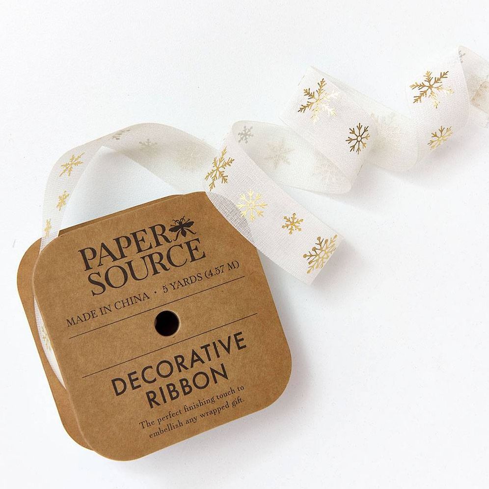 Organdy Cream Snowflake Ribbon 1 5YD