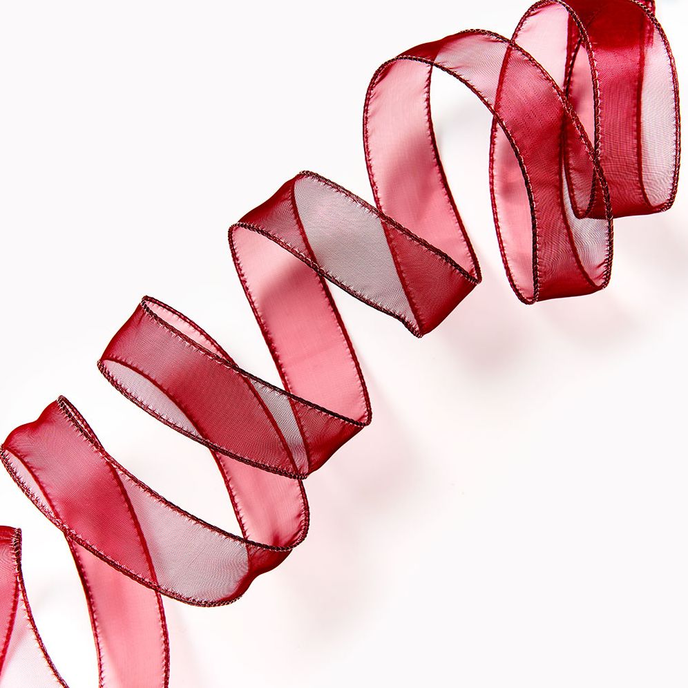 Warm Red Wired Organdy Ribbon 1 10YD