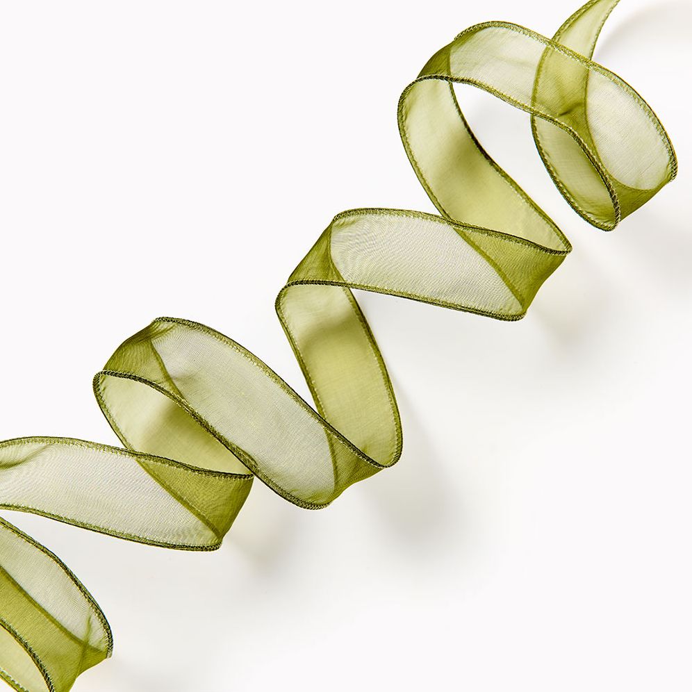 Moss Wired Organdy Ribbon 1 10YD
