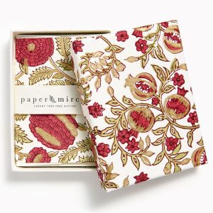 Pomegranate Block Printed Cotton Card Boxed Set 6pk - Exclusive
