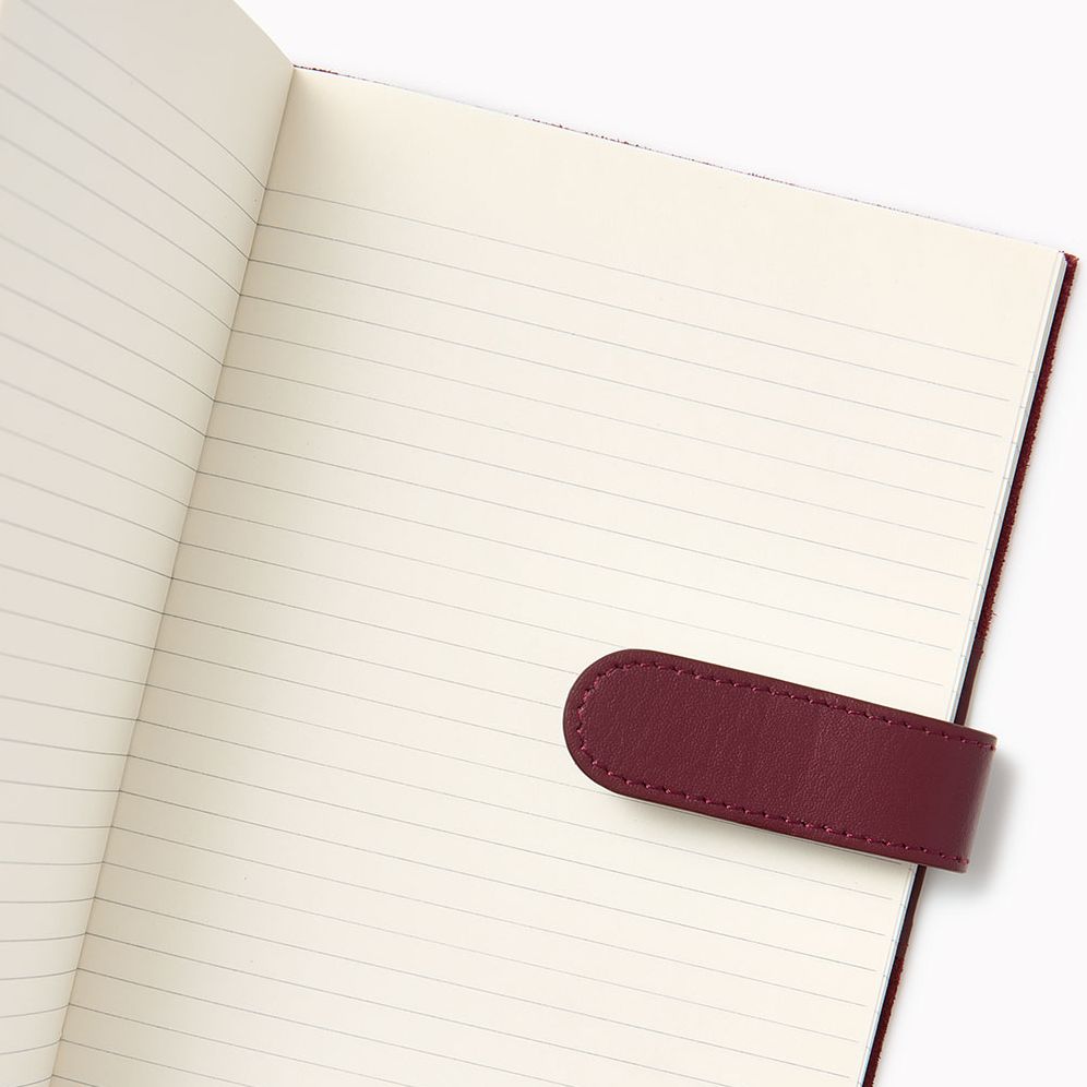 Burgundy Belted Suede Leather Journal - Image 3
