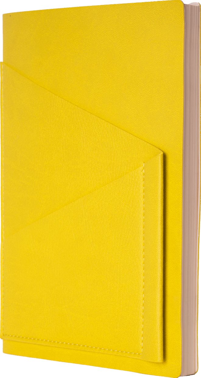 Butter Yellow Diagonal Pocket Leather Journal - Image 2