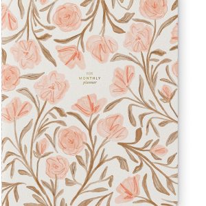Pink Floral Monthly Stitched Planner
