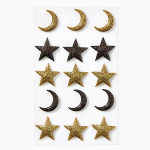 Mini Glitter Moon & Star Sticker Sheet