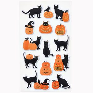 Puffy Cat & Pumpkin Sticker Sheet