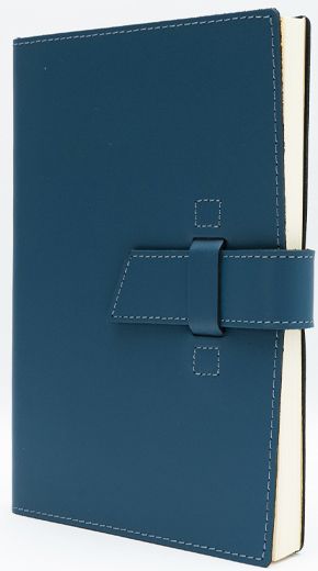Blue Leather Journal with Leather Flap Closure and Lined Pages - Image 4