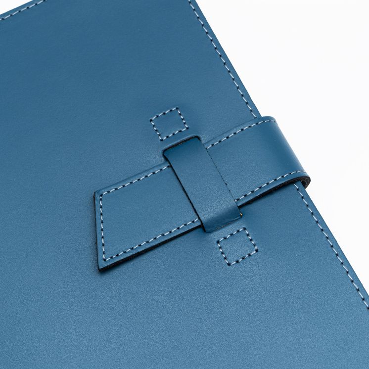 Blue Leather Journal with Leather Flap Closure and Lined Pages - Image 6