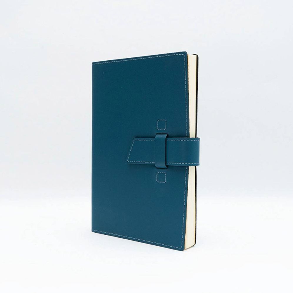 Blue Leather Journal with Leather Flap Closure and Lined Pages - Image 7