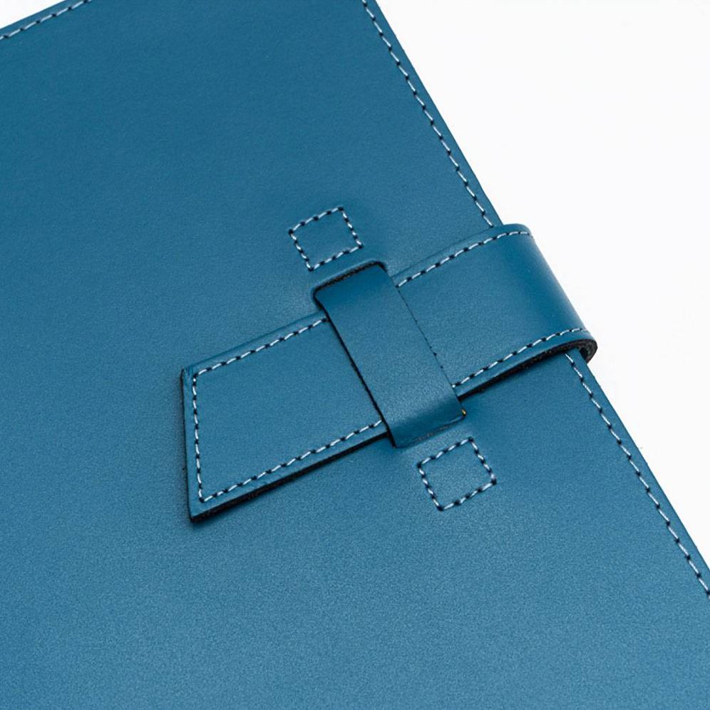 Blue Leather Journal with Leather Flap Closure and Lined Pages - Image 9