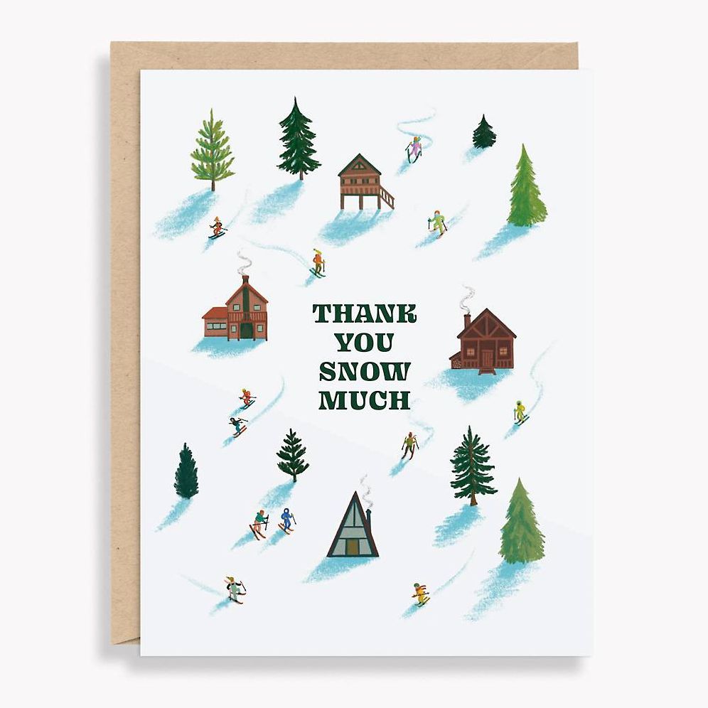 Cabin Skiers Thank You Card Set