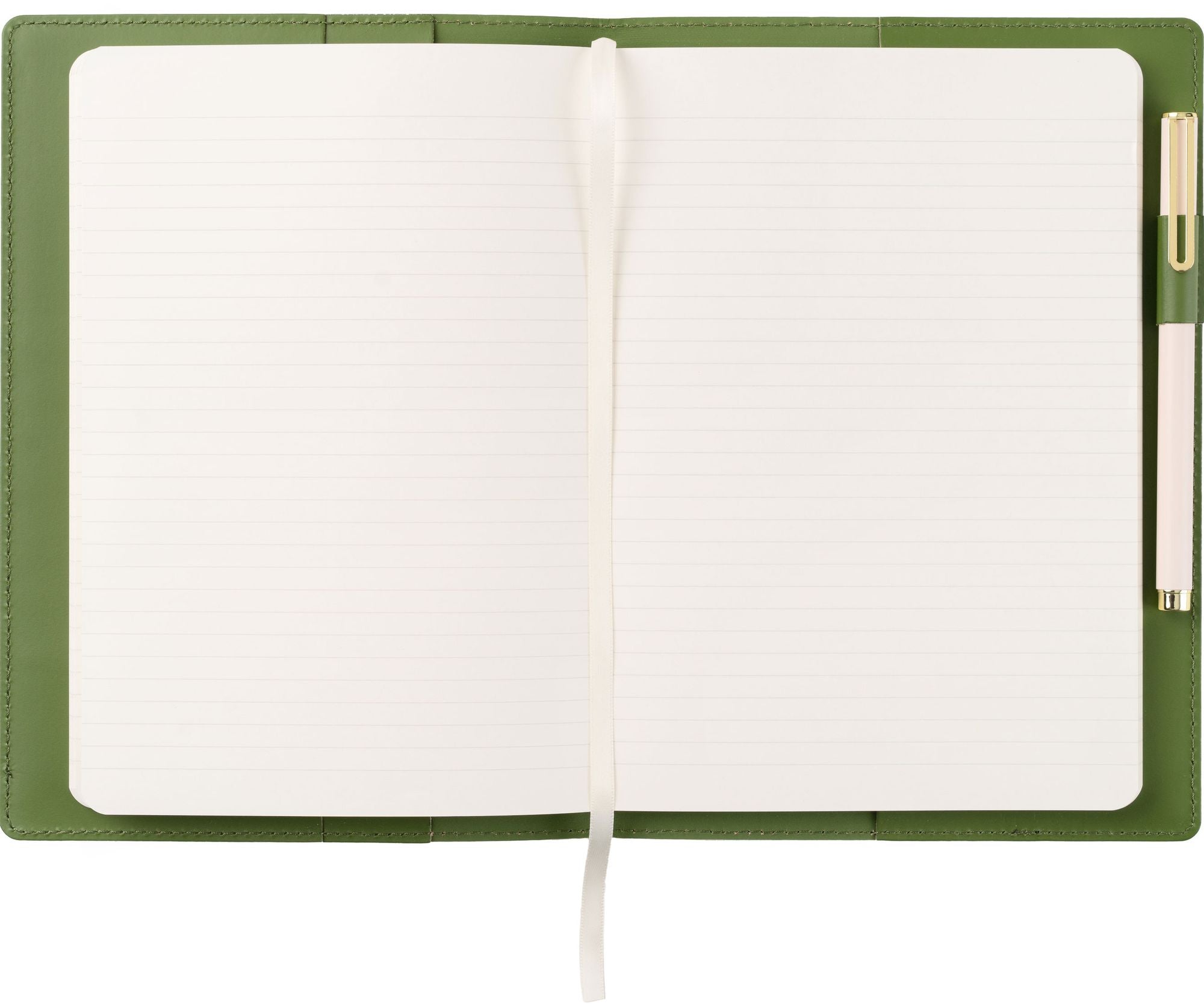 Paper Source Green Leather Refillable A5 Journal Cover - Image 3