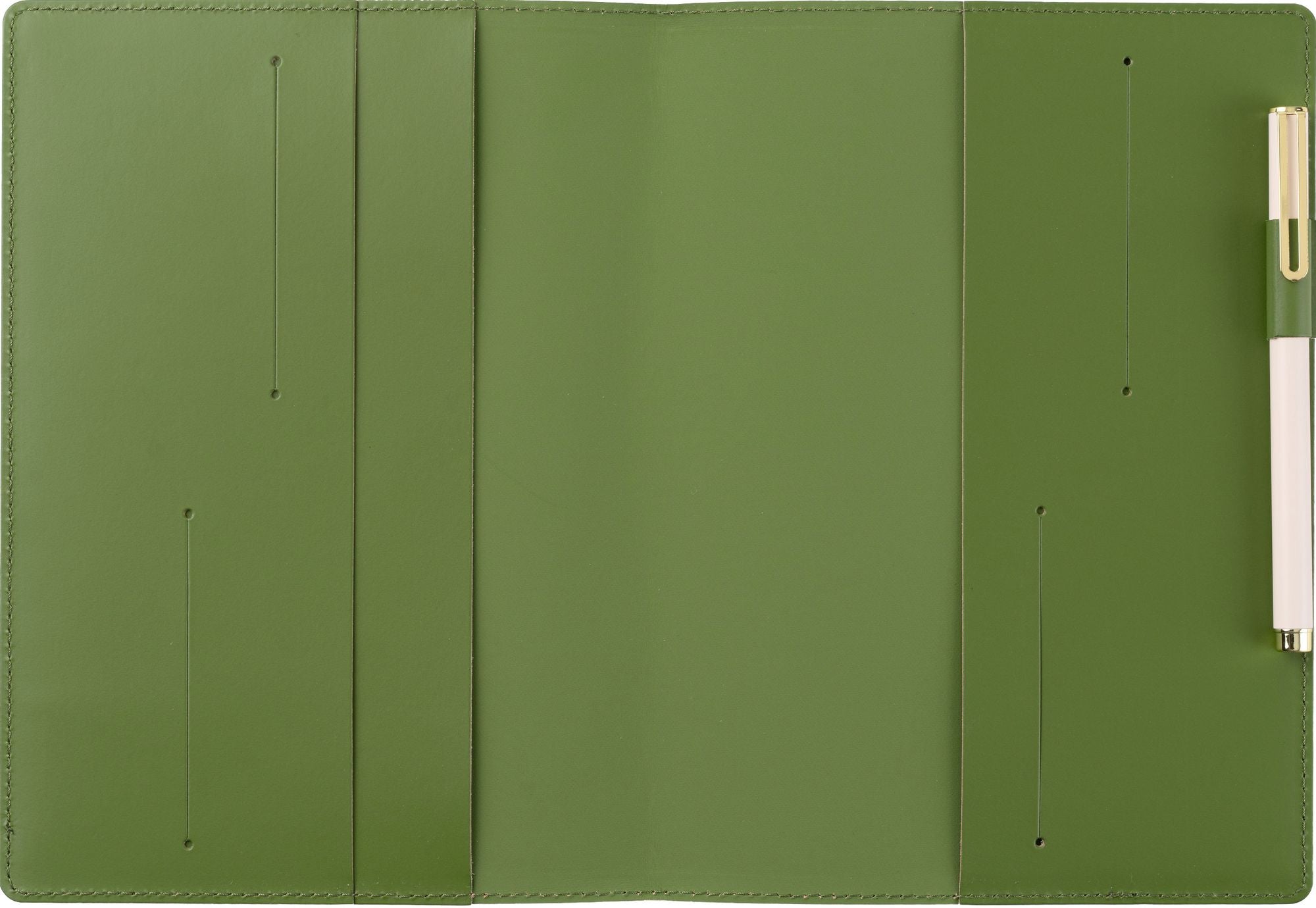 Paper Source Green Leather Refillable A5 Journal Cover - Image 6