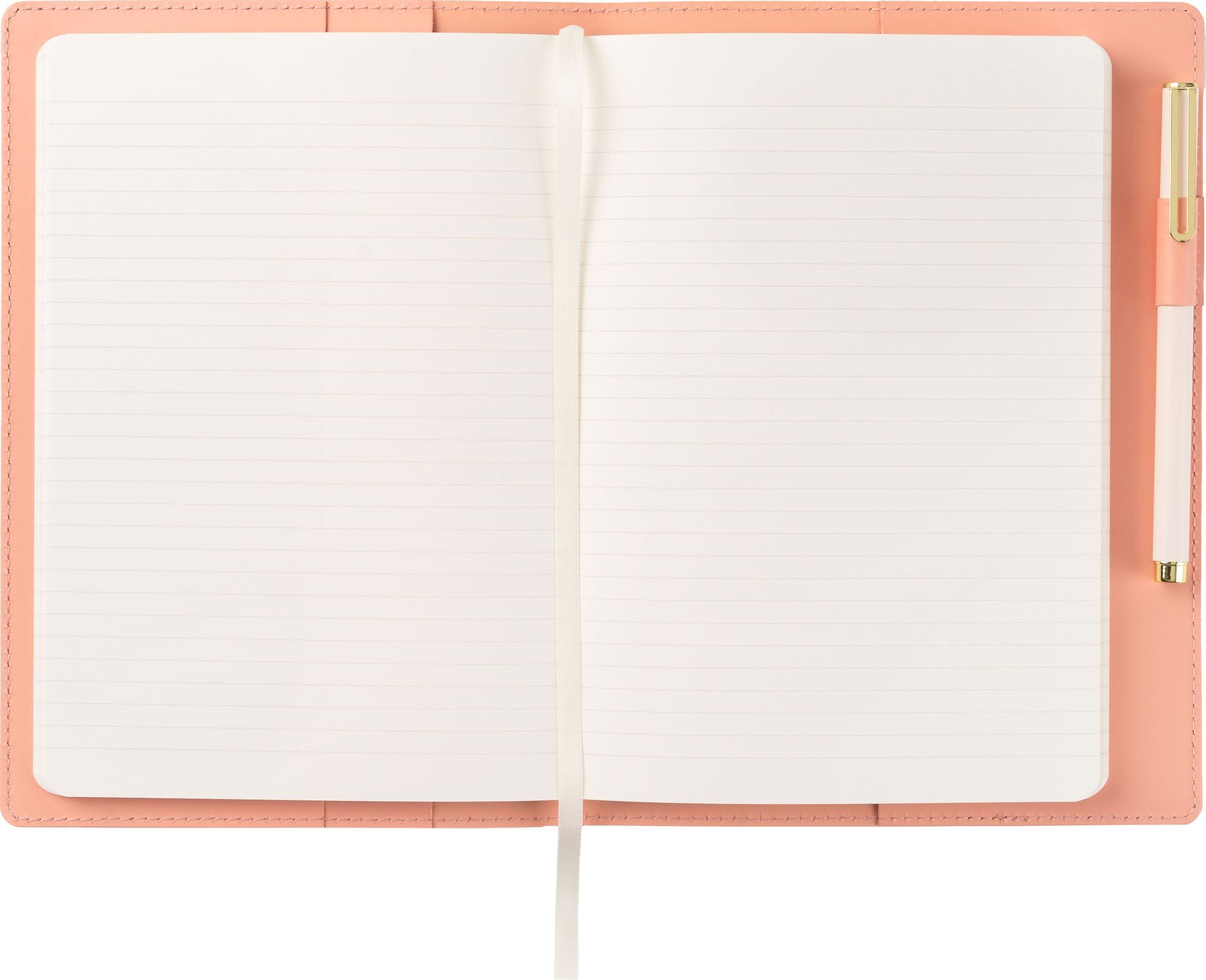 Paper Source Peach Leather Refillable A5 Journal Cover - Image 4