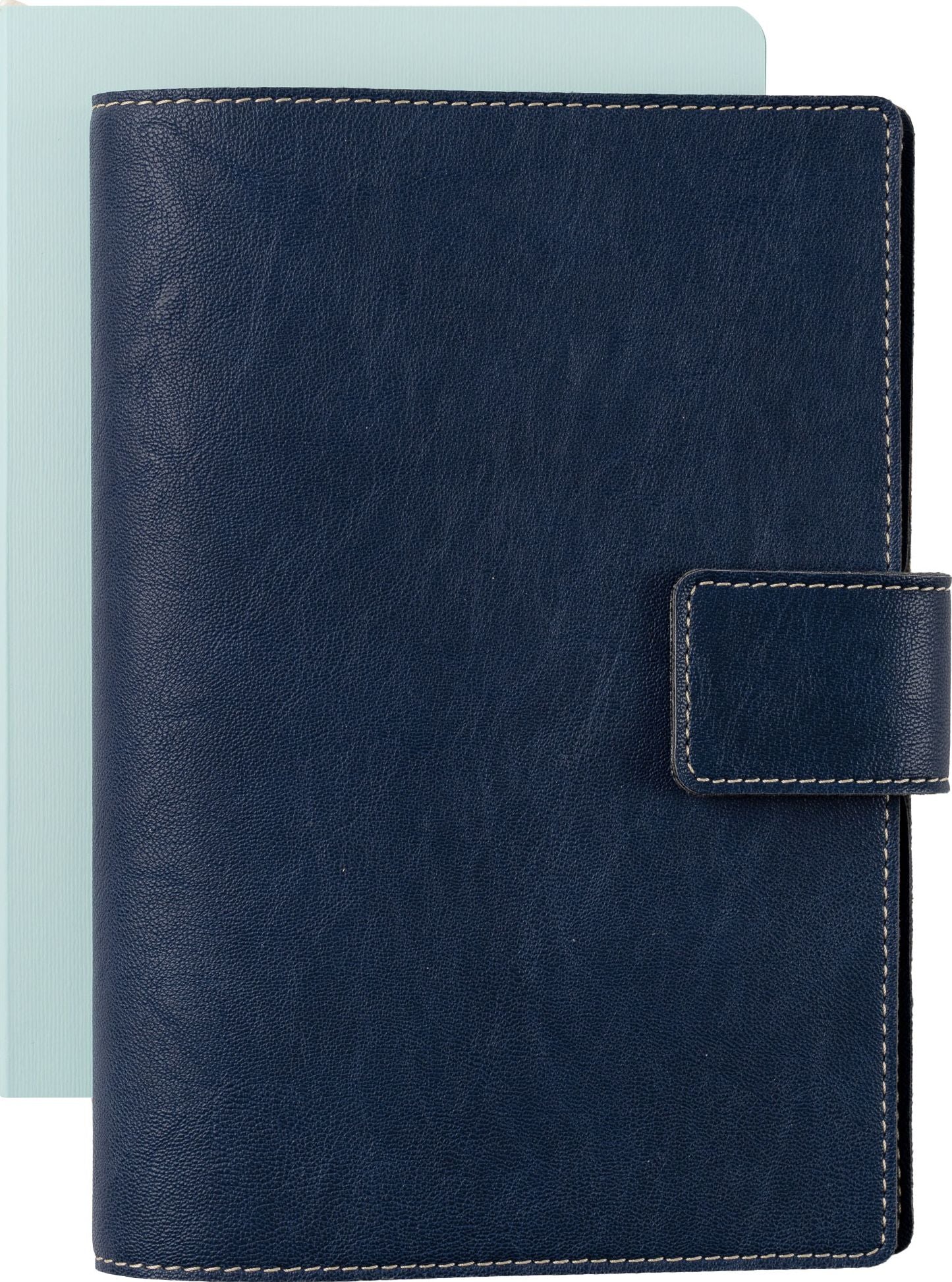 Paper Source Nautic Blue A5 Leather Journal Cover with Clasp - Image 2