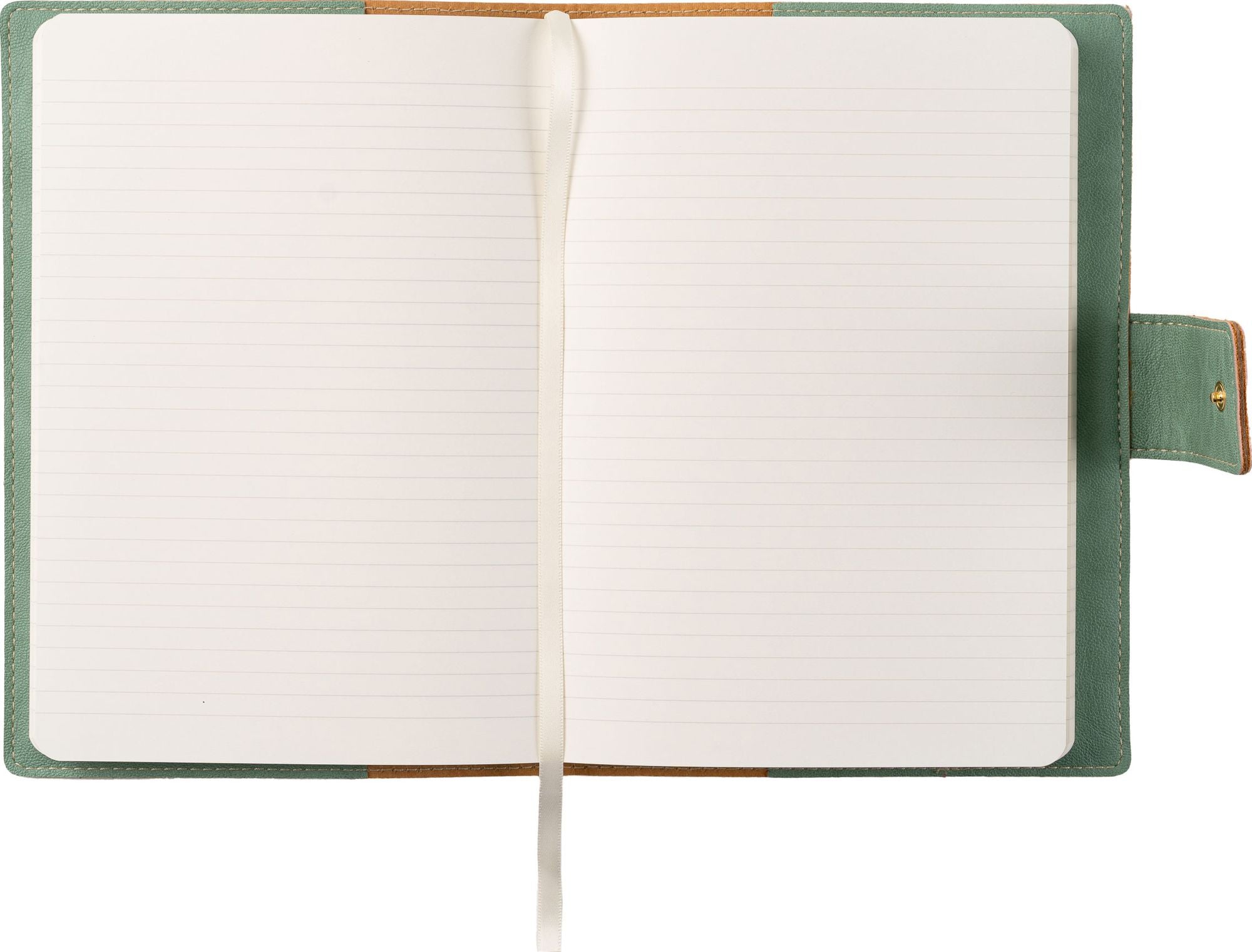 Paper Source Sage Green A5 Leather Journal Cover with Clasp - Image 2