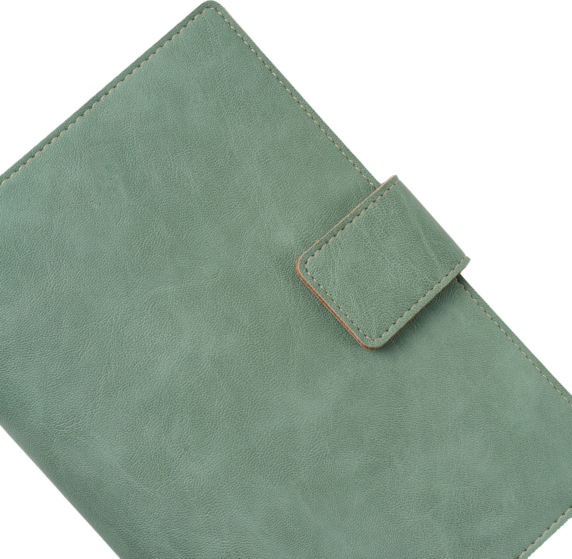 Paper Source Sage Green A5 Leather Journal Cover with Clasp - Image 3