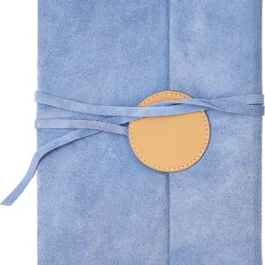 Periwinkle Suede Flap Journal with Round Leather Detail