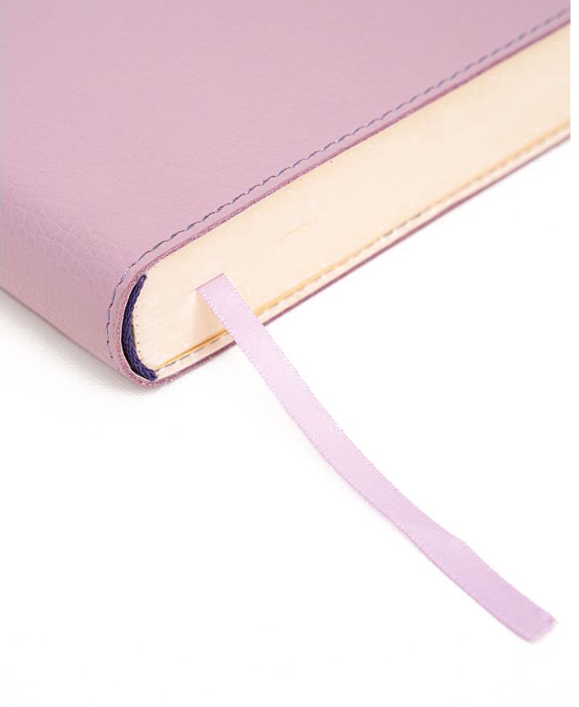 Lilac Grain Leather Journal with Tie Wraps - Image 3