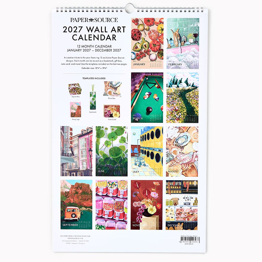 2027 Paper Source Wall Art Calendar - Image 2