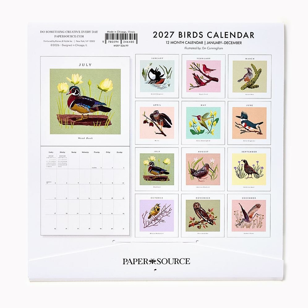 2027 Paper Source Birds Calendar - Image 2