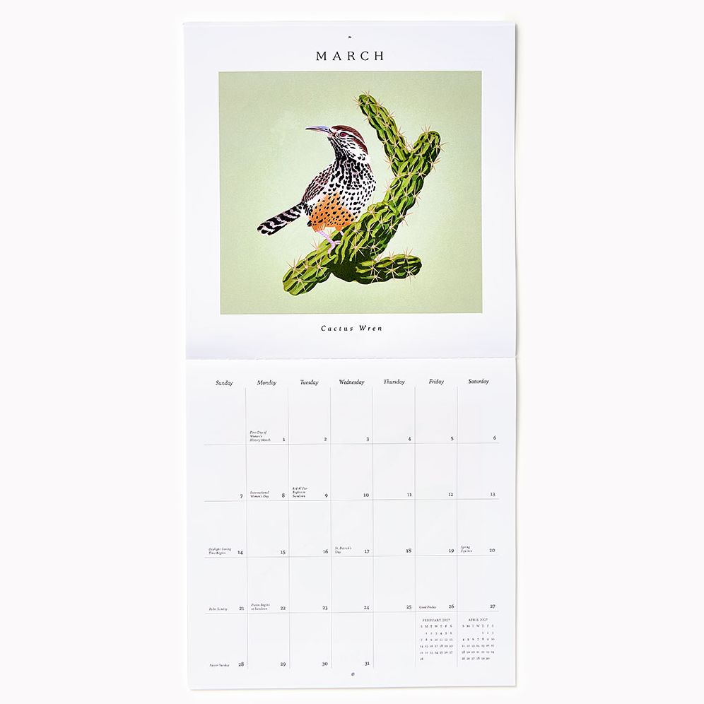 2027 Paper Source Birds Calendar - Image 5