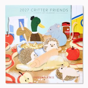 2027 Paper Source Critter Friends Wall Calendar