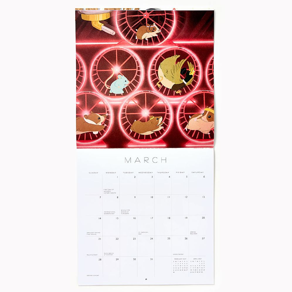 2027 Paper Source Critter Friends Wall Calendar - Image 4