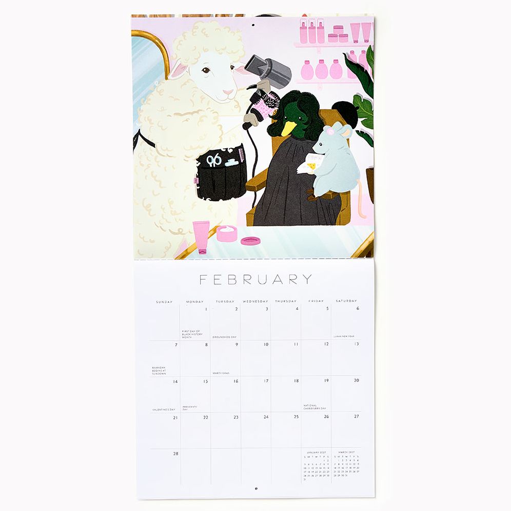 2027 Paper Source Critter Friends Wall Calendar - Image 5