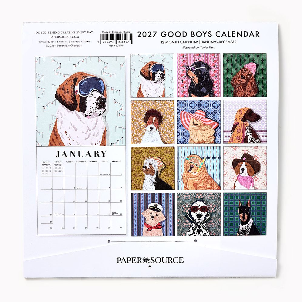 2027 Paper Source Good Boys Calendar - Image 2