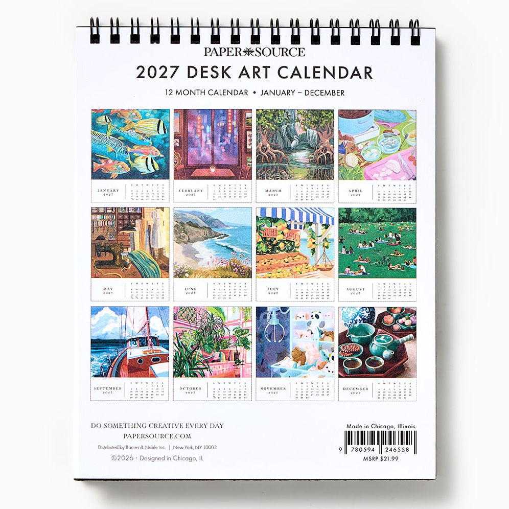 2027 Paper Source Desk Art Desk Easel Calendar - Image 2