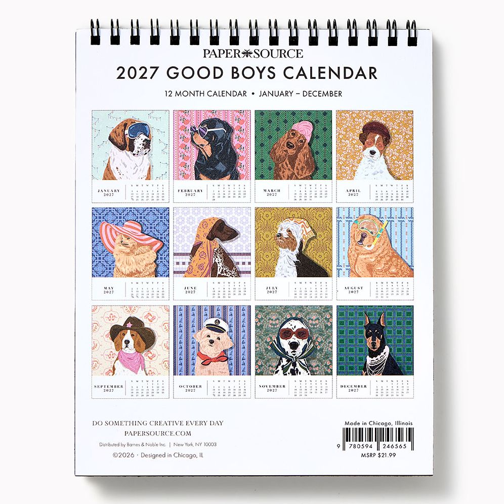 2027 Paper Source Good Boys Desk Easel Calendar - Image 2
