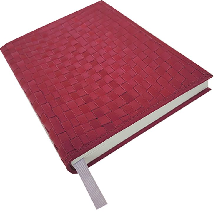 Red Dahlia Woven Leather Journal - Image 2