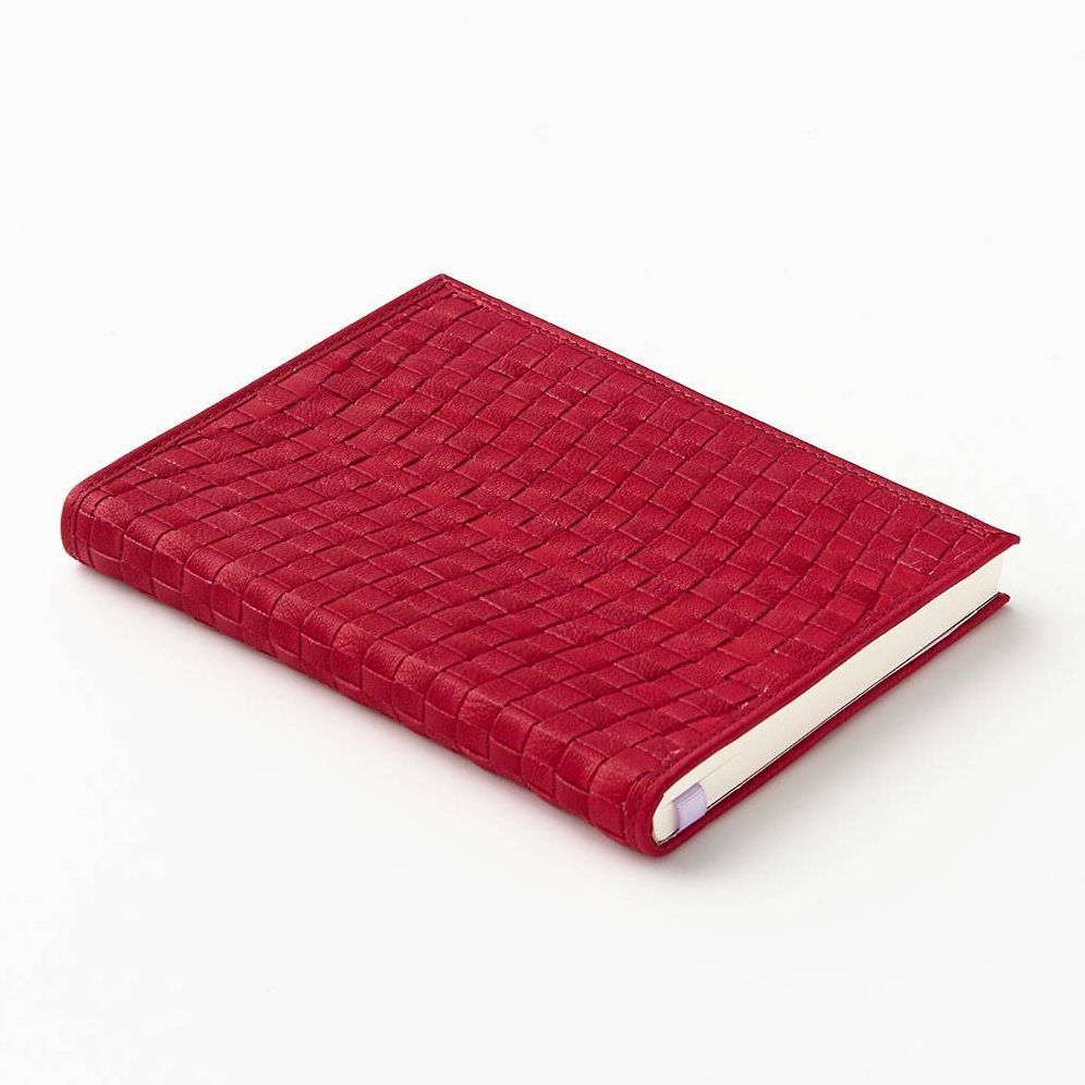 Red Dahlia Woven Leather Journal - Image 7