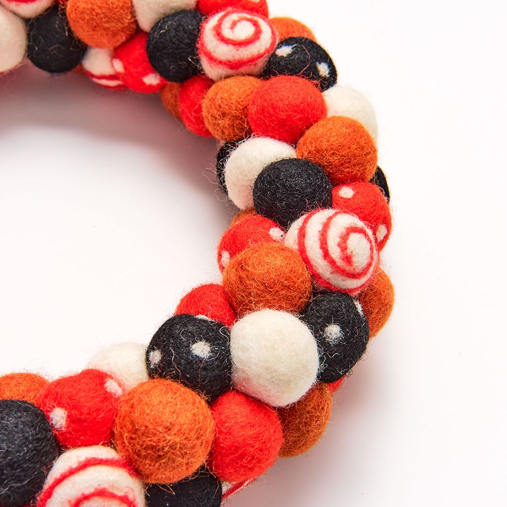 Halloween Felt Pom Wreath - Image 2